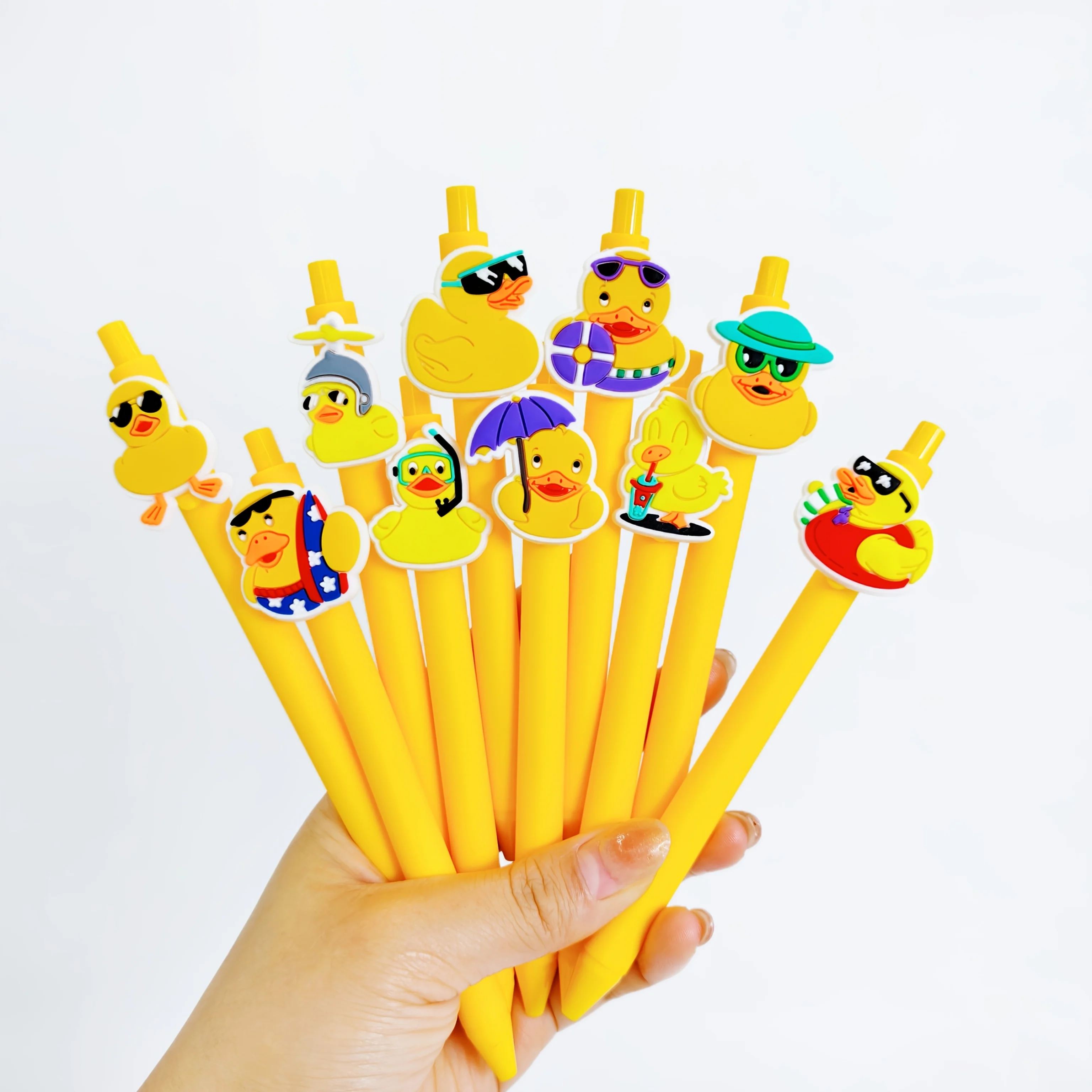 10PCS/15PCS Big Mouth Duck Modeling Ballpoint Pen, Little Yellow Duck Series Ballpoint Pen, Student Signature Ballpoint Pen