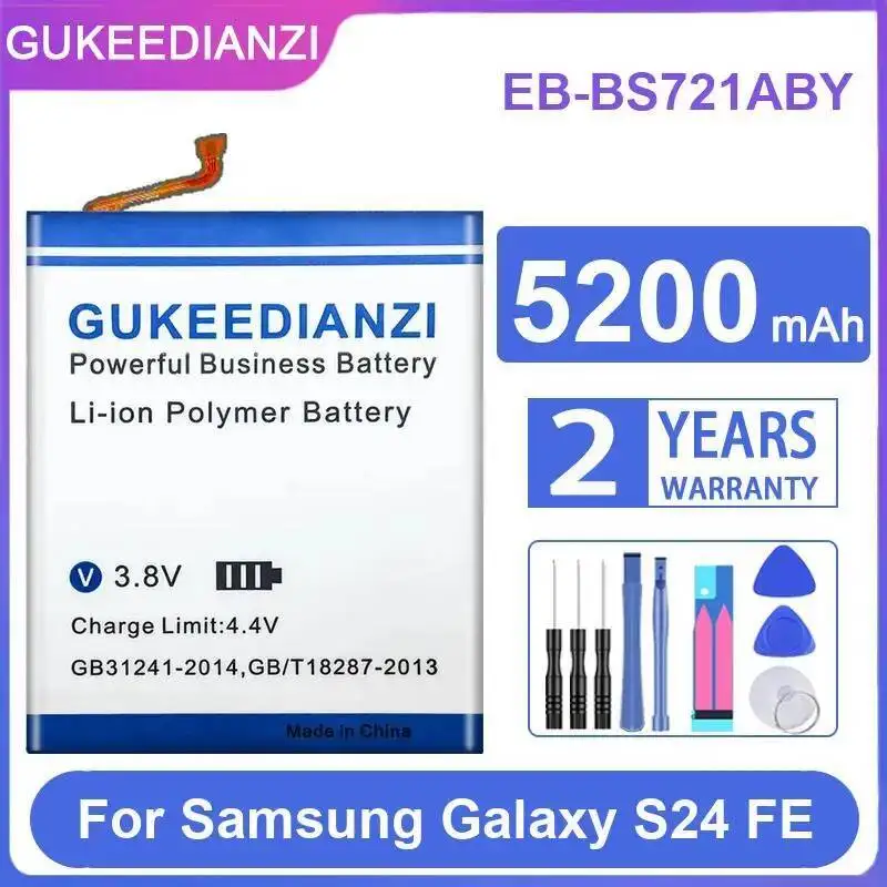 

Легкий аккумулятор для мобильного телефона Samsung Galaxy S24 FE 5200 мАч EB-BS721ABY, замена премиум-класса