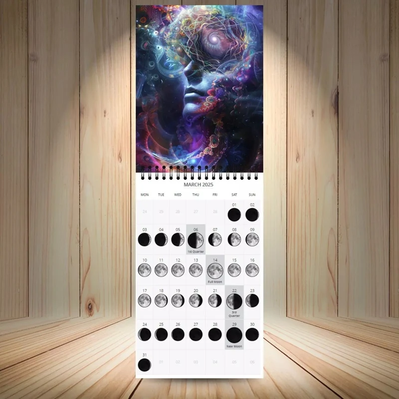 Moon Phase Calendar 2025 12 Month Moon Phases Wall Calendar Monthly Planner & Daily Organizer 2025 Wall Calendar