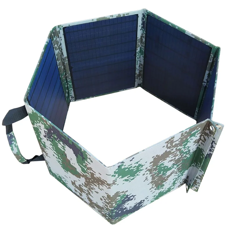 Imagem -02 - Dobras Painel Solar Portátil Bolsa Dobrável em Usb Mais Carregador de Saída dc Mochila de Painel Solar de Alta Eficiência para ao ar Livre 120w