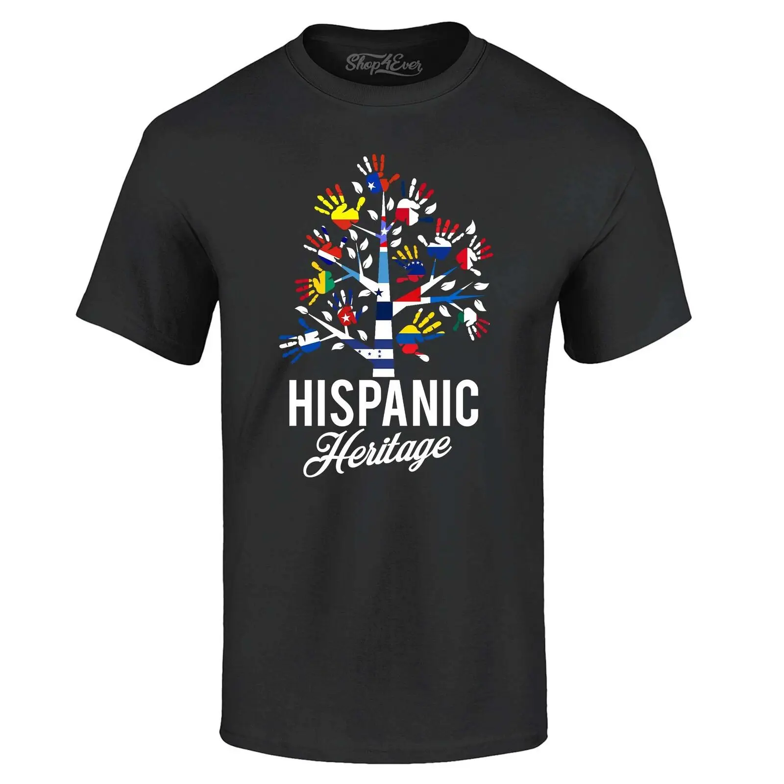 

Hispanic Heritage Month Flag Handprint Tree T-shirt Hispanic Shirts