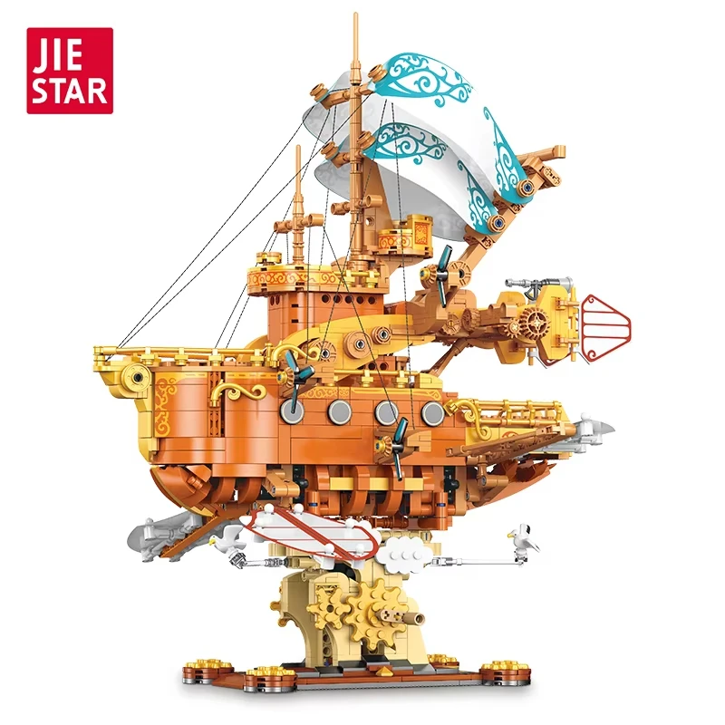 1864pcs Pirate Ship Series Steam Fantasy Spaceship Model Building Blocks MOC Ship Cruisers Building Blocks Set Puzzle Toys Gift