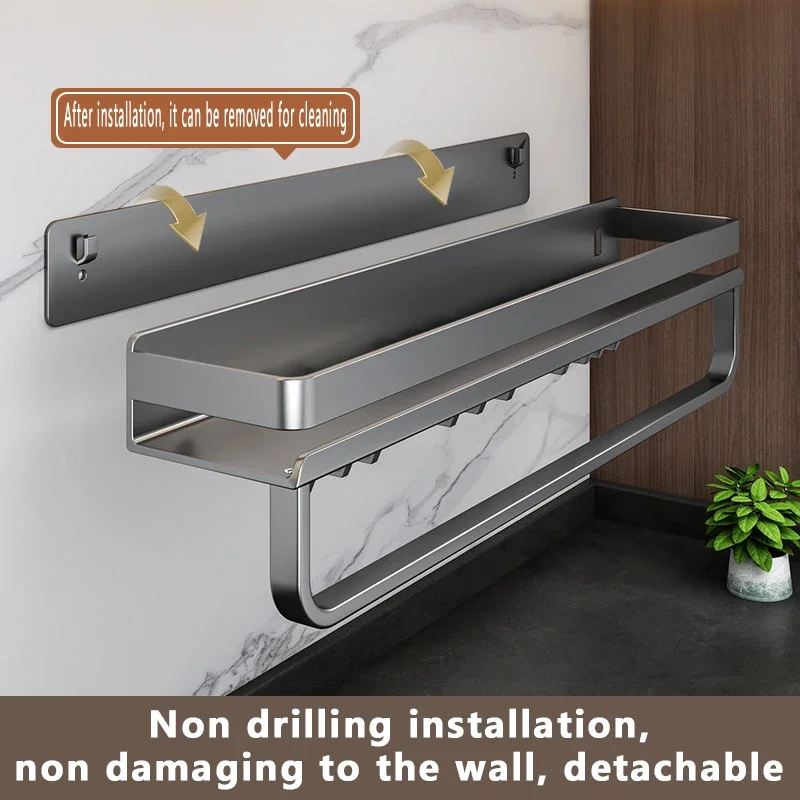 

Сверхмощная углеродистая сталь без дрели, настенное крепление, кухонная стойка, регулируемый органайзер для специй, полка для хранения бутылок, инструментов, бытовой