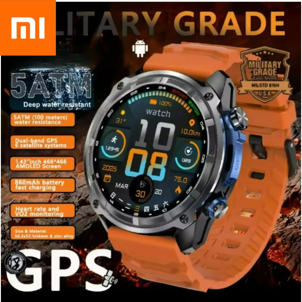 

Xiaomi 2026 SmartWatch Offline Maps 4GB Memory Video Player Military Sports Smart bracelet Men 50m Swimming Waterproof Sapphire