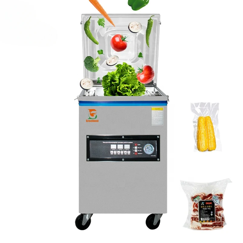 Hot Sale  Single-chamber Industrial Food Bag Bacon Dried Fish Pork Sealer Automatic Vertical Vacuum Packaging Machine