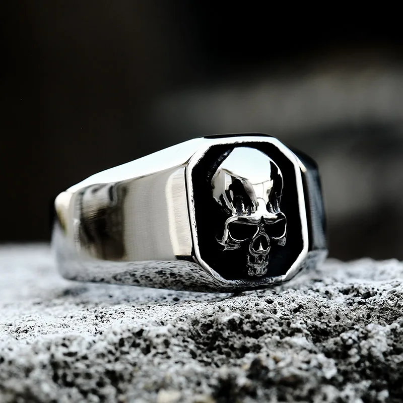 BEIER 2022 New Stainless Steel Skeleton Skull Ring For Men Punk Rock Gothic Punk Metal Rock Biker Jewelry Accessories Wholesale