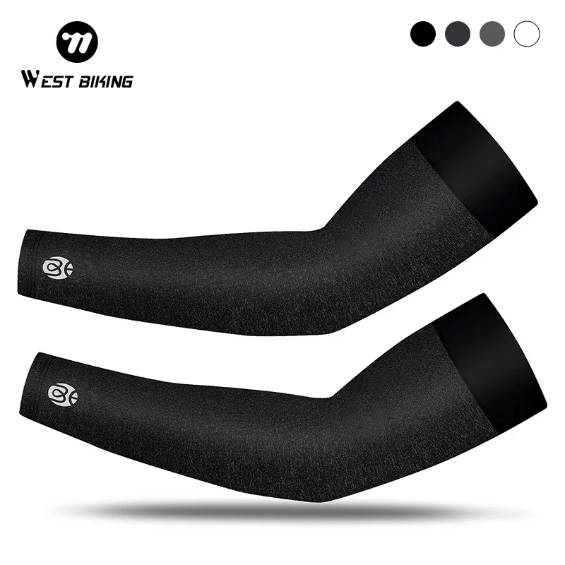 WEST BIKING Ice Fabric Running Quick Dry Sleeves Sports Arm Sleeves Anti UV Cycling Basketball Arm Outdoor Compression Sleeve