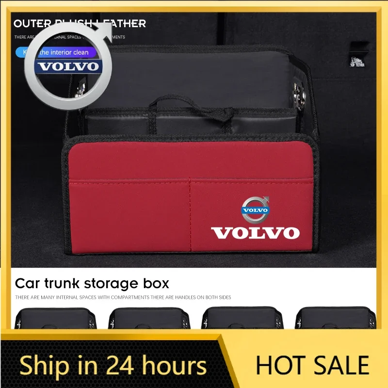 

Steering Covers Leather Car Storage Box Trunk Folding Organized Case For Volvo XC90 V90 V60 XC60 V40 S80 S60 S90 C40 XC40 V70 XC