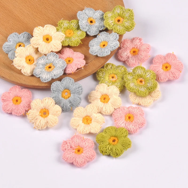20 Teile/los Spitze Blume Applikationen für DIY Hut Kleidung Nähen Liefert Headwear Decor aufnähen Patches 28mm cp3387