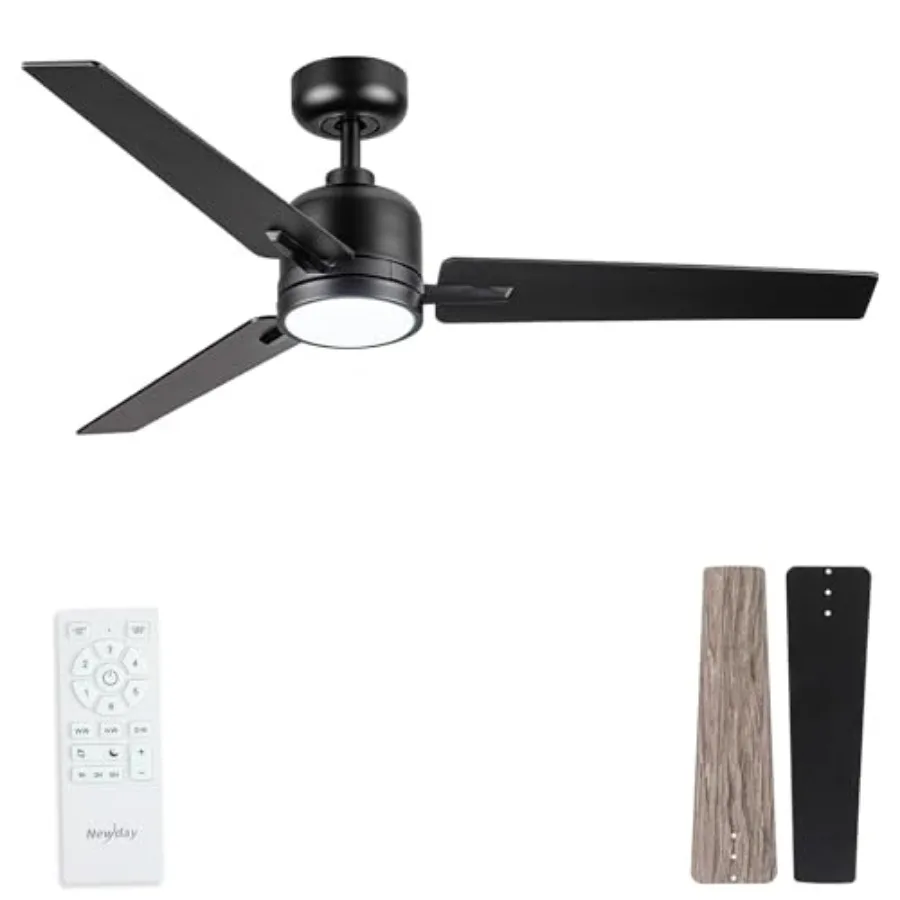 

Ceiling Fans with Lights Remote, Ceiling Fans Dimmable 3 Color Temperature, Timer, 3 Blades, 6 Speed Modern Fan Quiet Reversibl