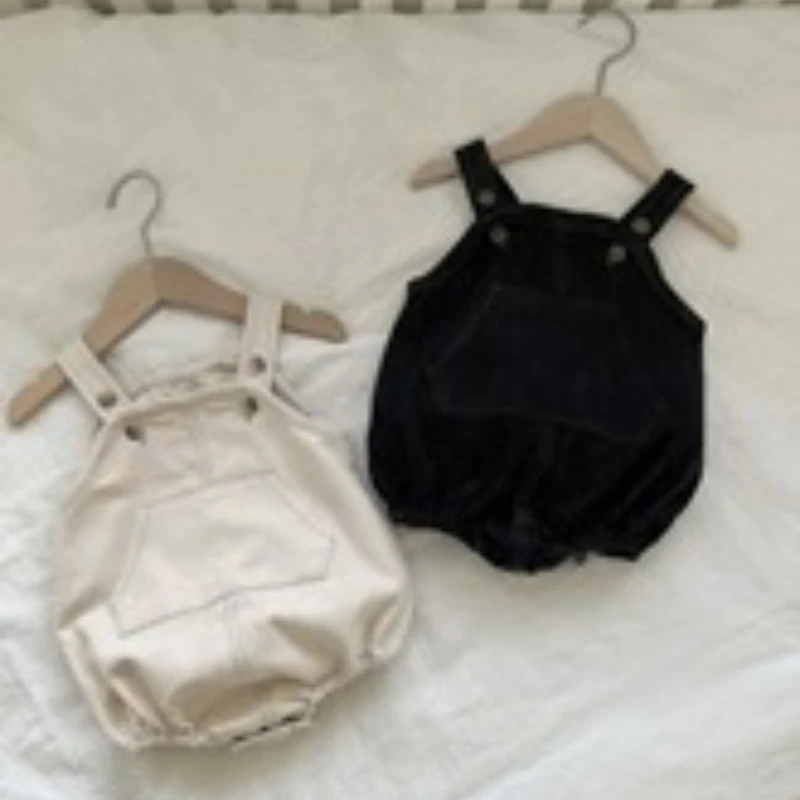 

2025 Autumn New Baby Sleeveless Strap Bodysuit Cotton Toddler Boy Girl Big Pocket Overalls Newborn Infant Casual Jumpsuit 0-24M