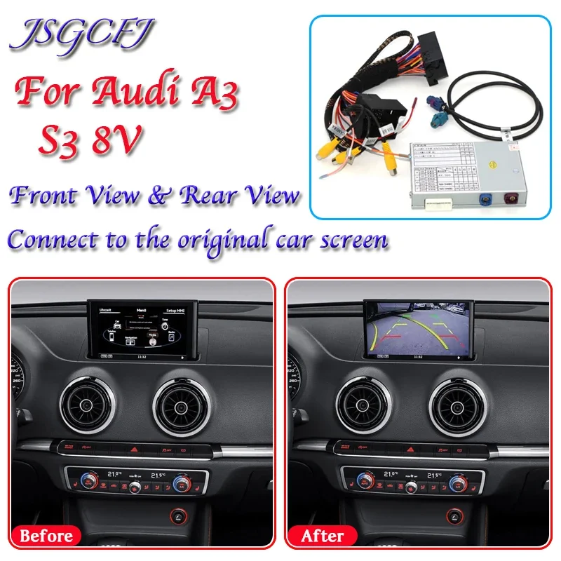 For Audi A3 8V S3 RS3 MMI 2012~2020 Rear Backup Camera Interface Decoder  Front View Camera Original Car Screen Upgrade Adpter