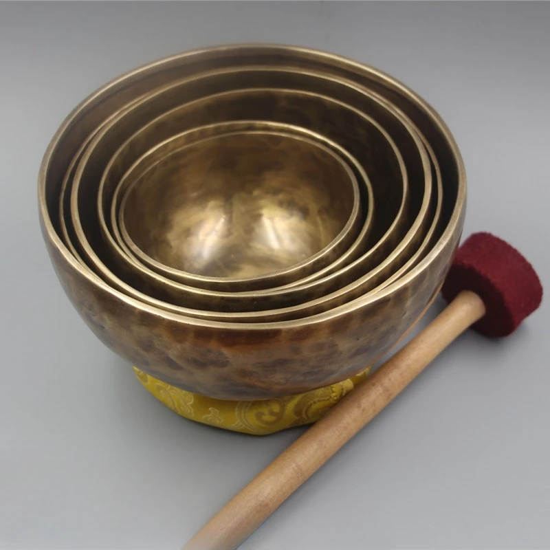 Brass Nepal Singing Bowl Handmade Percussion Instrument Meditation Yoga Tibetan Singing Bowls Sound Healing Instrument Accessory