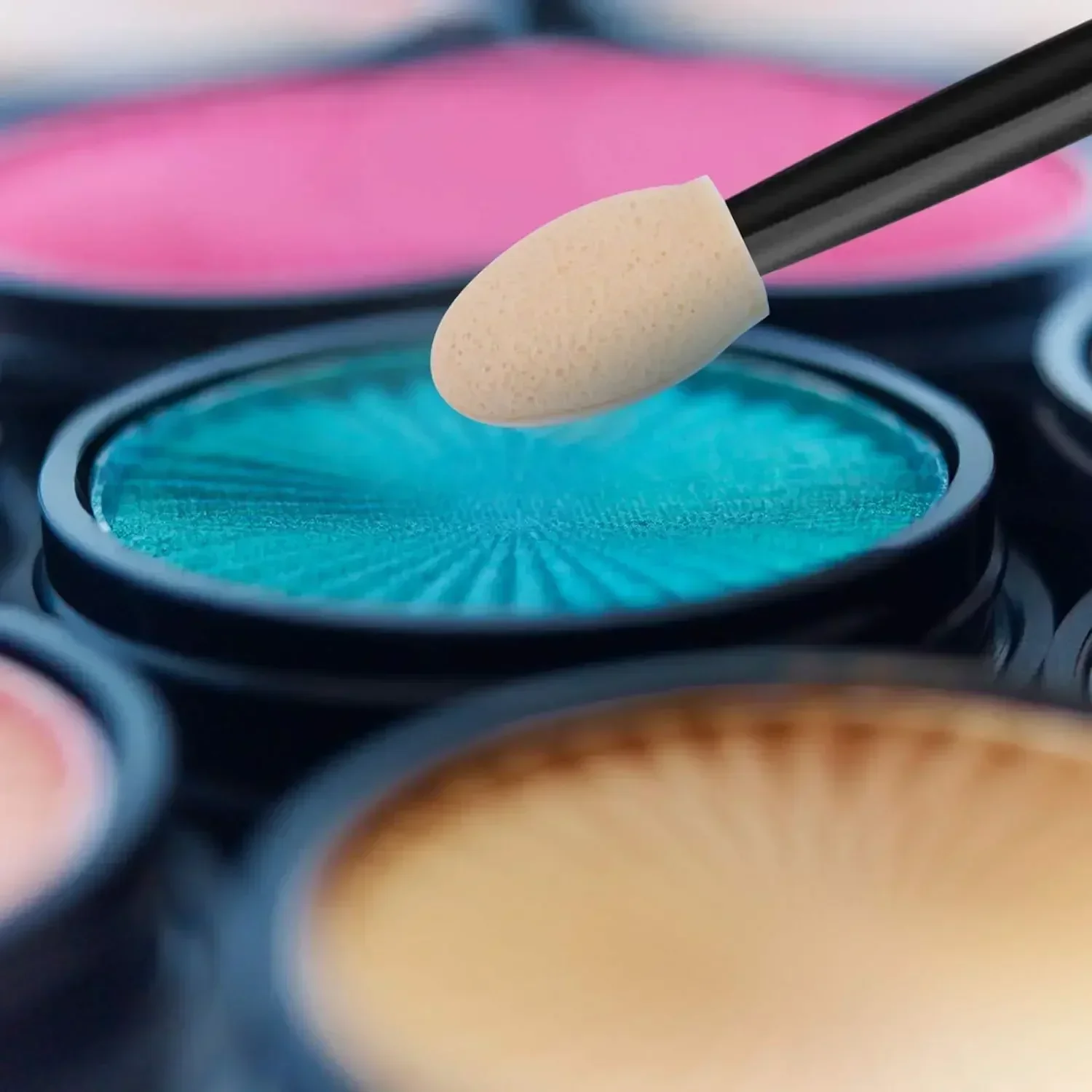 50/100 قطعة إسفنجة مكياج مزدوجة الأطراف يمكن التخلص منها أدوات تطبيق ظلال العيون طرف ناعم فرشاة مزج مجموعة أدوات التجميل الاحترافية