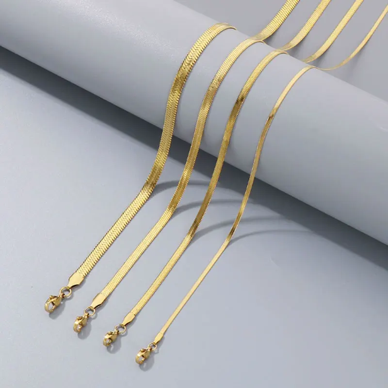 

Fashion Stainless Steel Blade Snake Bone Chain 2/3/4/5/6mm Collarbone Necklace Men's & Women's Jewelry Gifts Party And Wedding