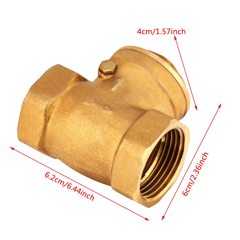 

DN25 Check Valve Swing Check Valve DN25 Female Thread Brass NOn return Swing Check Valve 232PSI Prevent Water Backflow