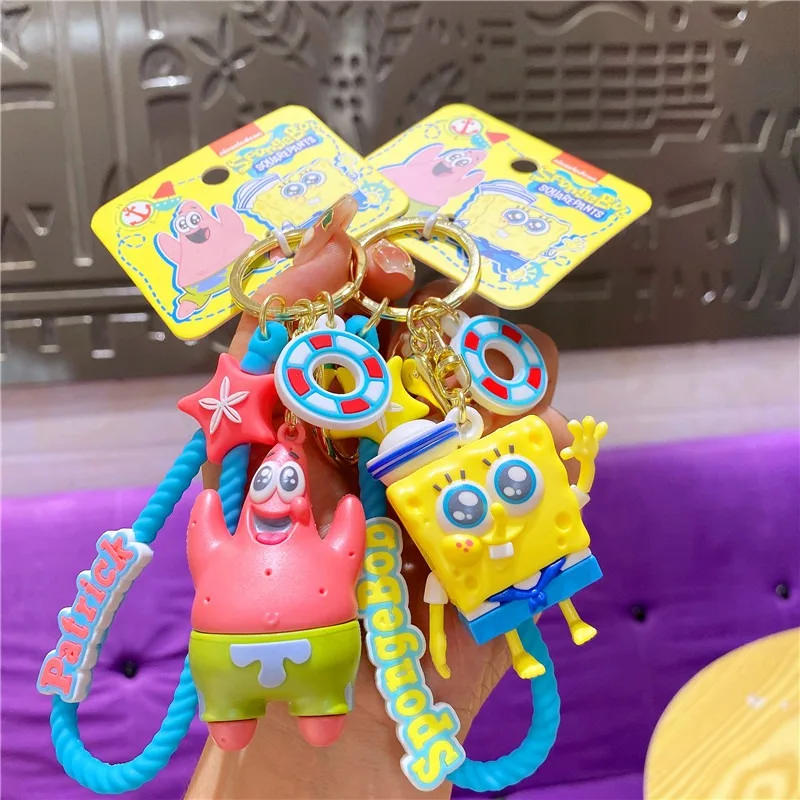 

Kawaii SpongeBob SquarePants Cartoon Cute Navy Series Pai Da Star Keychain Doll Pendant Car Keychain