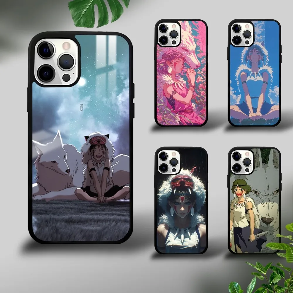 Anime P-Princess M-Mononoke Phone Case For iPhone 16 15 14 13 12 11 Pro Xs Max Mini Plus Celulares Hard Funda