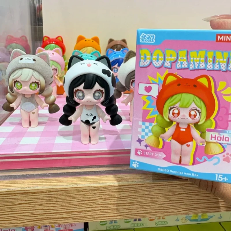 جديد في المخزون Hola الدوبامين القط Iconbox صندوق أعمى شخصيات صغيرة دمية العصرية القط فتاة تحصيل نموذج الحلي هدايا عيد الميلاد #3