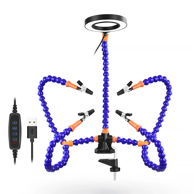 Imagem -05 - Suporte de Solda Pcb Ajudando as Mãos Lâmpada Led 3x Lupa para Soldagem Eletrônica Terceira Mão Lente Fresnel