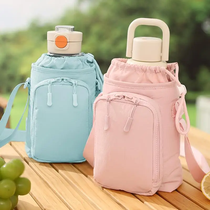 Kids Water Bottle Bag with Adjustable Strap Portable Thermal Cover for School Outdoor Sporting Activities