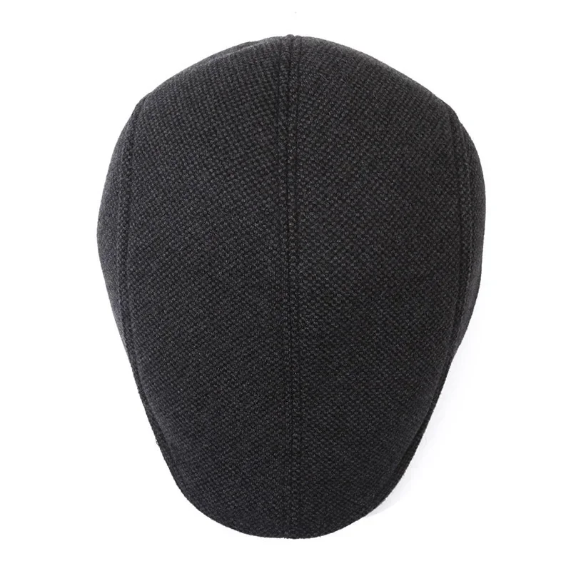 Hombres Mujeres Gorras Boina Vintage Plain Elegante invierno cálido Sombreros Newsboy Bonnets con orejeras