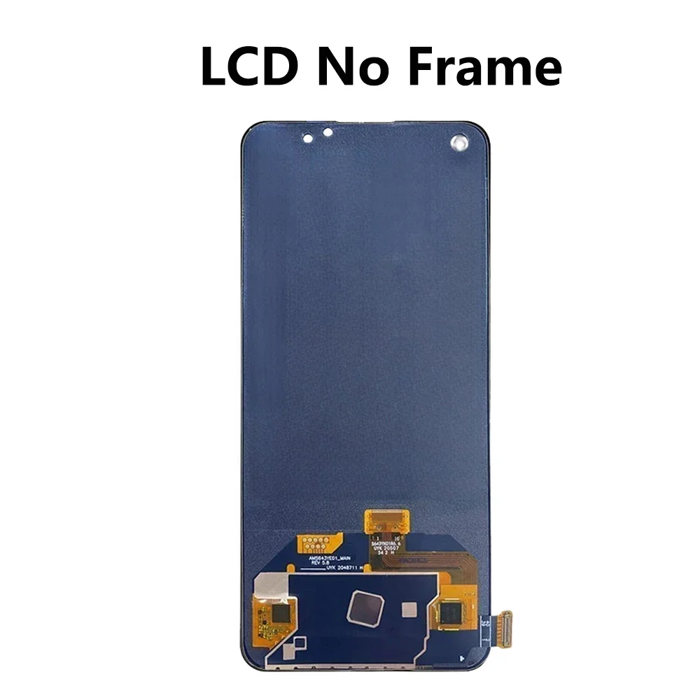 AMOLED For Oppo Reno6 5G PEQM00 CPH2251 LCD Display Touch Screen With Frame Panel Digitizer For Oppo Reno6 4G CPH2235 LCD