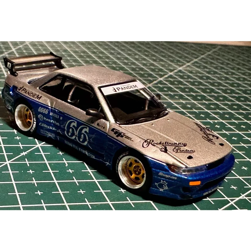 POPRACE Nissan S13 Supercar Collection Ornament Miniature 1/64 Alloy Pandem Racing Model