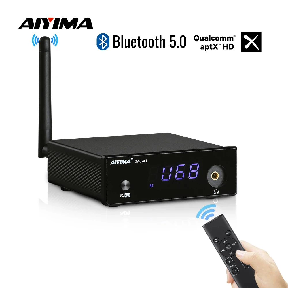 AIYIMA DAC-A1 A2 Headphone Amplifier Decoder ES9018Q2M Bluetooth Decoder Coaxial Optical USB DAC APTX-HD Linux Remote Control