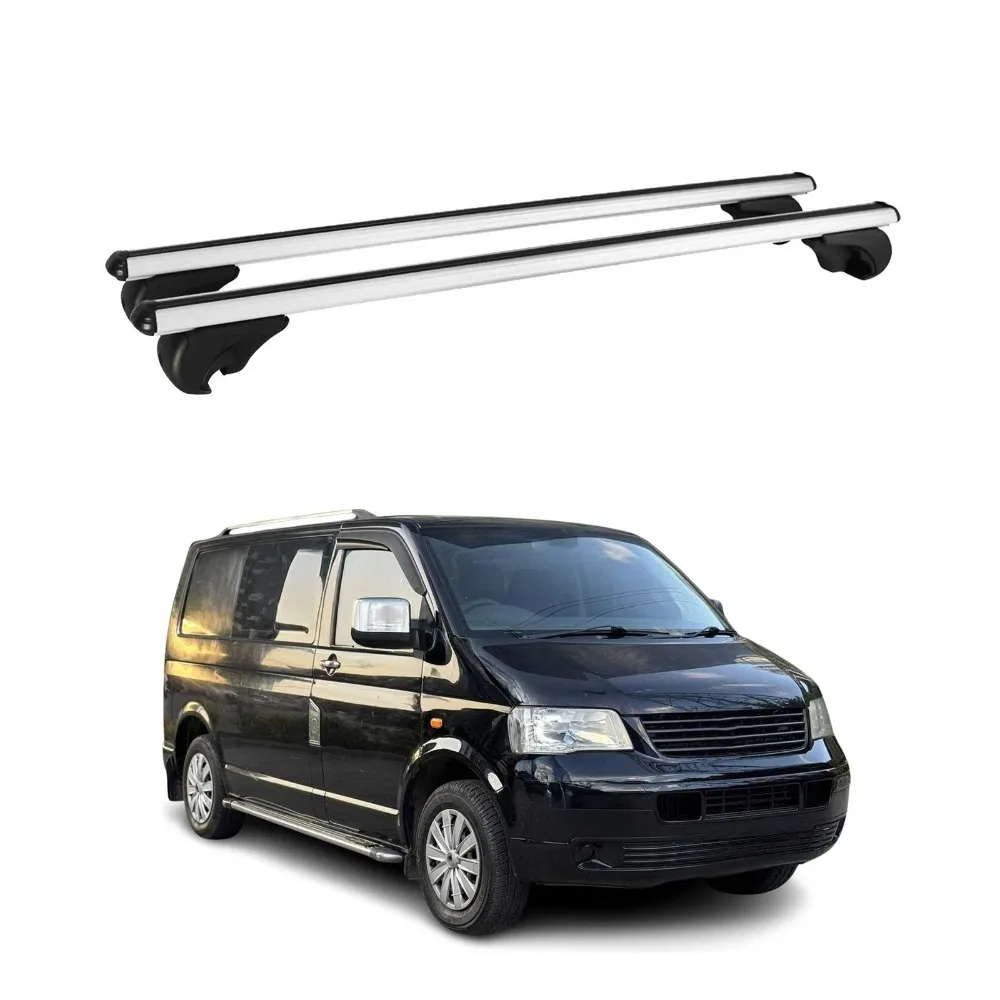 Lockable Roof Rack Cross Bars for VW T5 Transporter 2003-2015 Gray