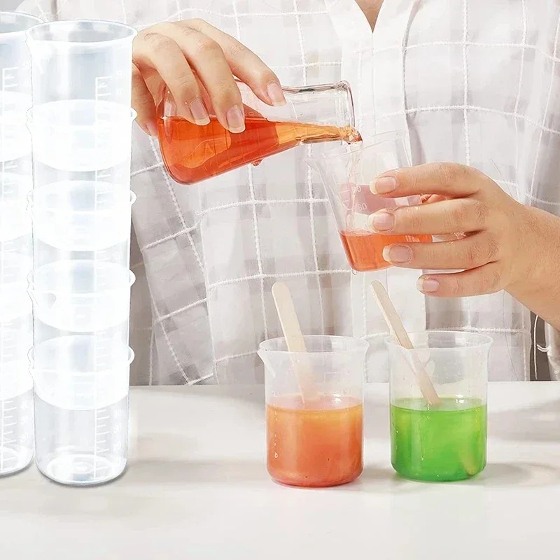 100ml Transparent Scale Plastic Measuring Cup No Handle Lab Chemical Measuring Cup For Kitchen Bar Daily Use