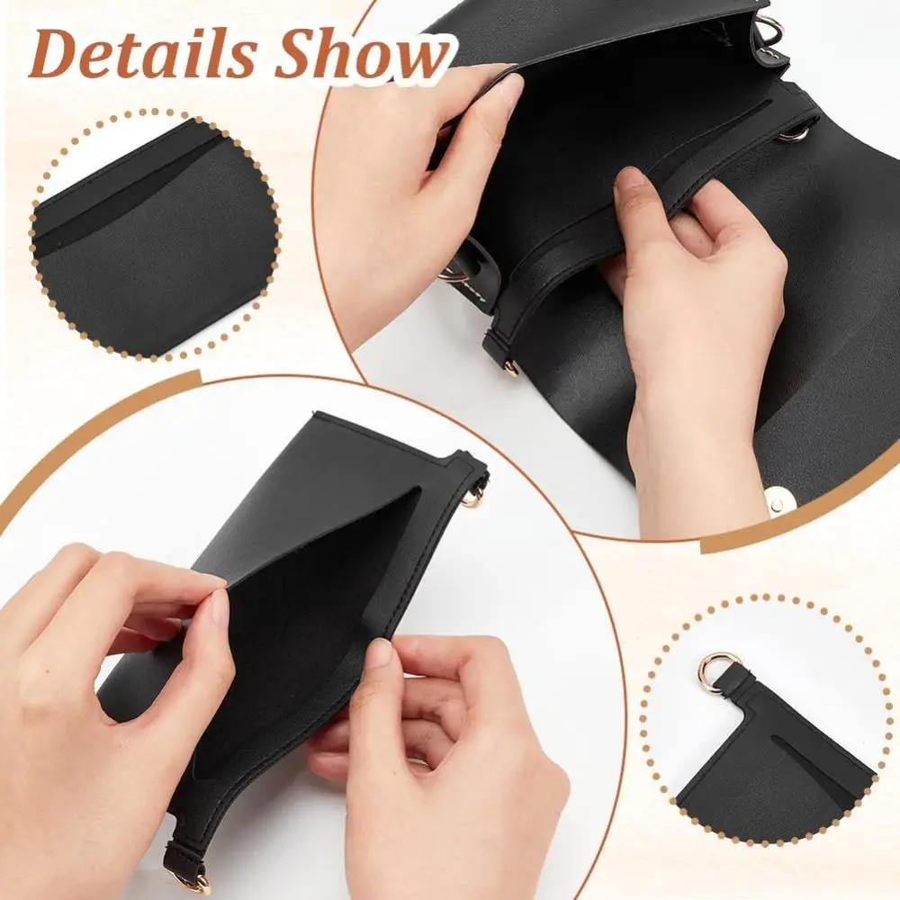 New PU Wallet Insert for Chain Strap Soft with D Rings Purse Insert Organizer Wallet Conversion Kit Women