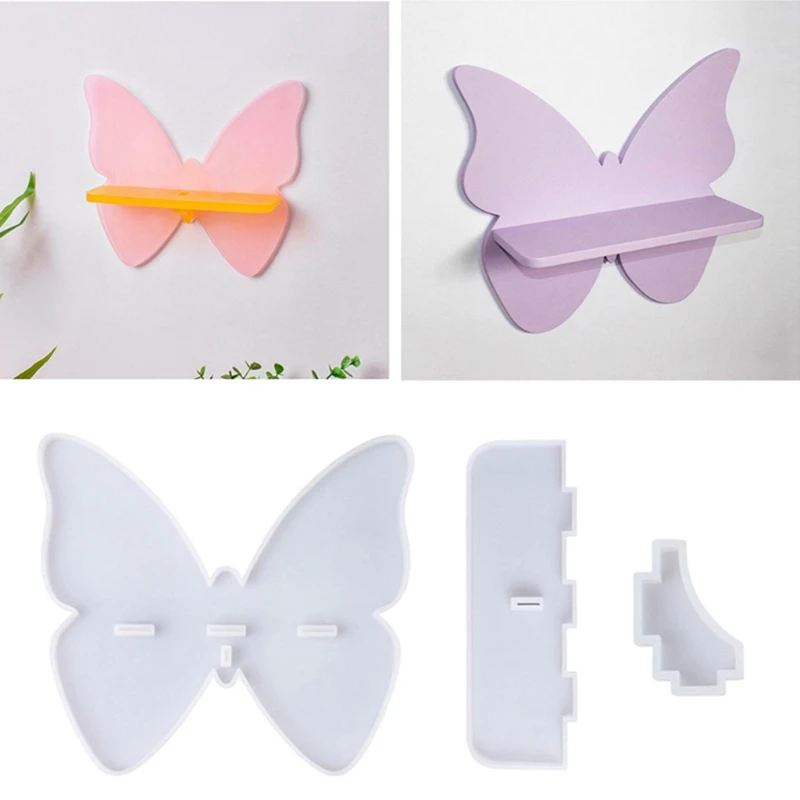 Butterfly Wall Shelf Epoxy Resin Mold Bowknot Bracket Silicone Mould DIY Crafts Home Decorations Casting Tools