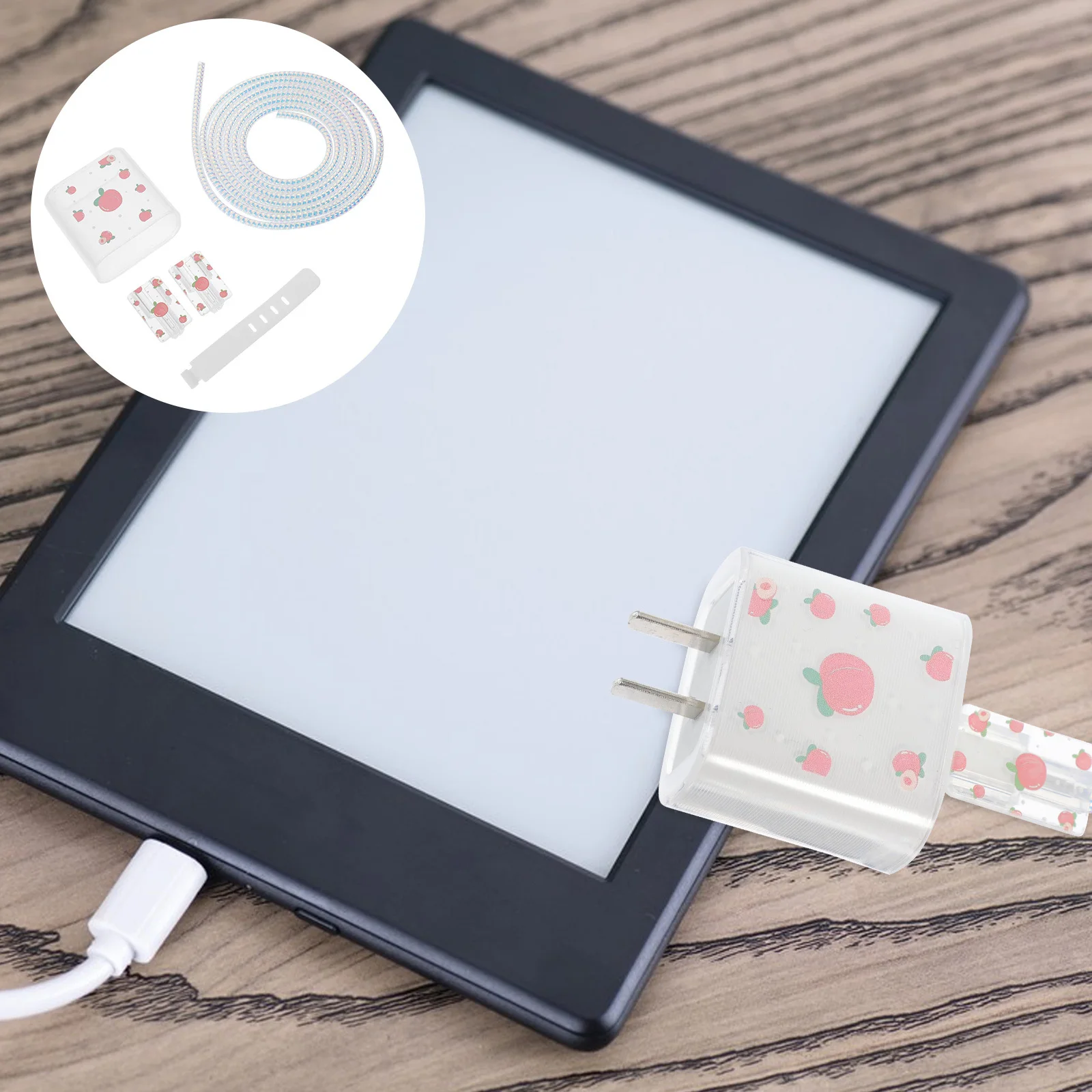 

1Set Data Cable Protector Tpu Power Adapter Protection Cover Lightweight Scratch Resistant Portable Sleeve Compatible
