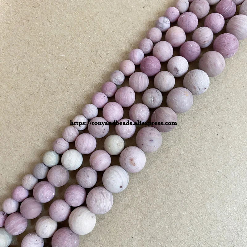 Natural Stone Matte A Quality Rhodonite Round Loose Beads 15\