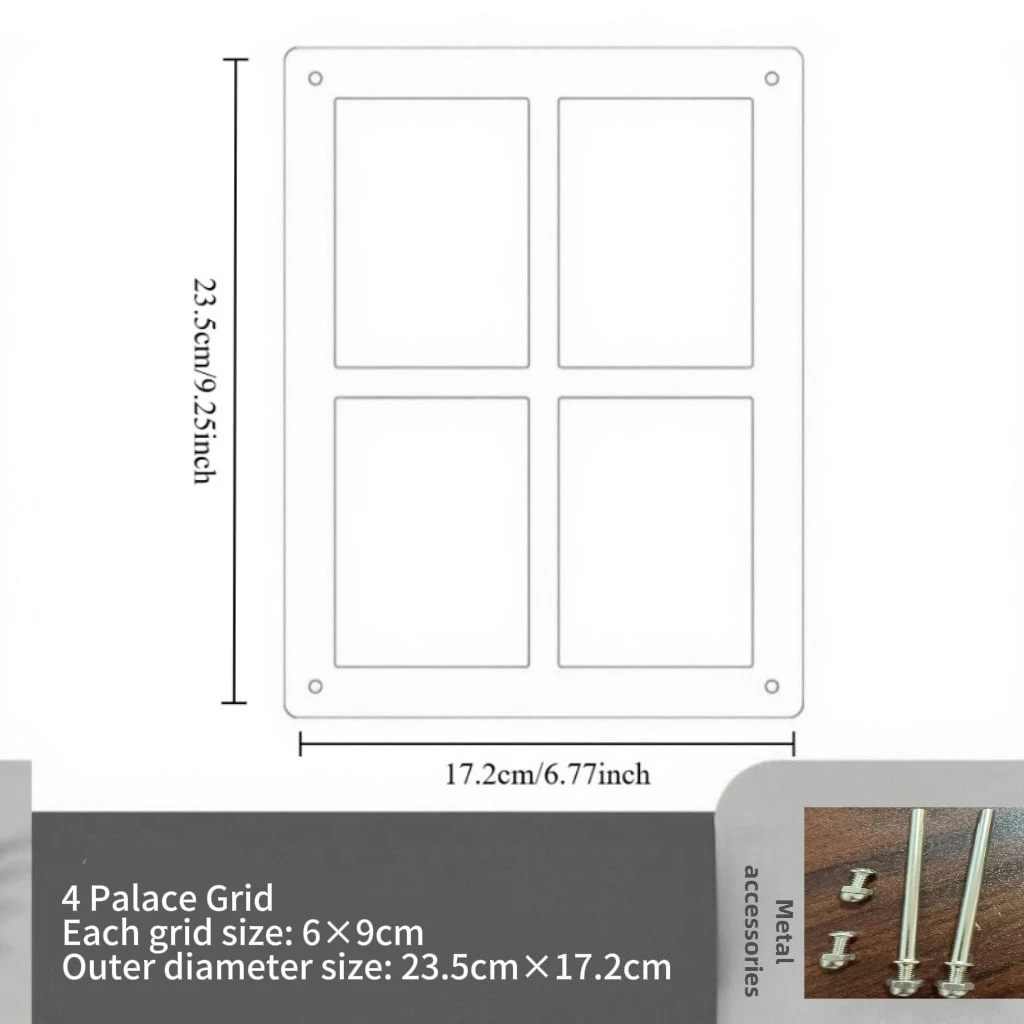 Four/Nine-grid Small Card Display Stand Six-grid Idol Card Groove Acrylic Photo Frame Card Album Desktop Ins Style Display Stand