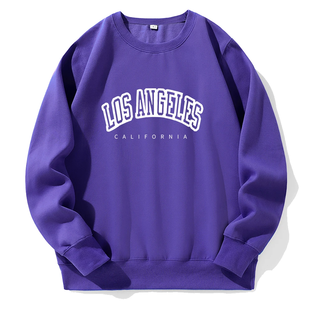 

Los Angeles California Letter Printed Hoody Men Comfortable Fleece Sweatshirt Aesthetic Fashion Hoodies Crew Neck Casual Hooded