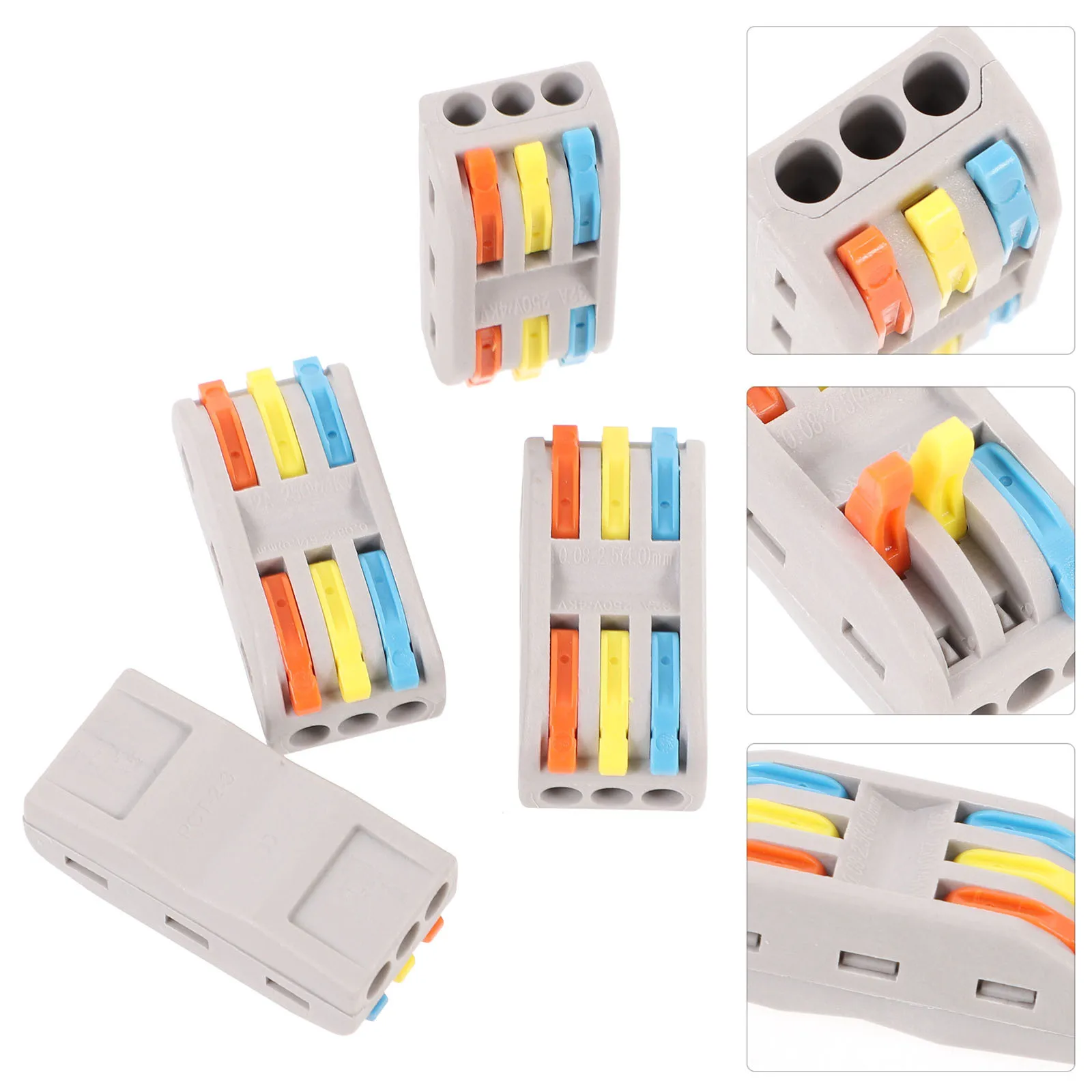 

10Pcs Quick Splice Wire Connector Block 3-in 3-Out Lever Electrical Connectors Kit Wire Terminal Connectors Electrical Tools