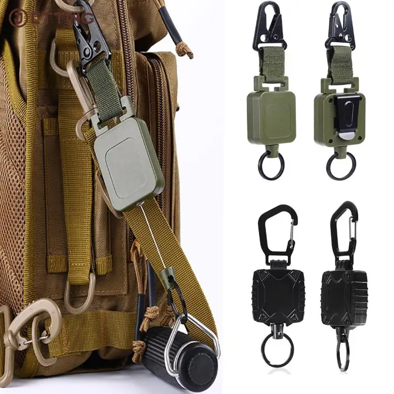 Multi-function Resilience Wire Rope Elastic Keychain Compact Car KeyRing Retractable Mountain-climbing Backpack Holder Anti-lost