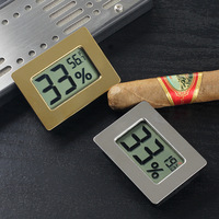 Metal Mini Digital LCD Temperature Sensor Humidity Meter Thermometer Hygrometer Gauge For Cigar Humidor Box Cabinet