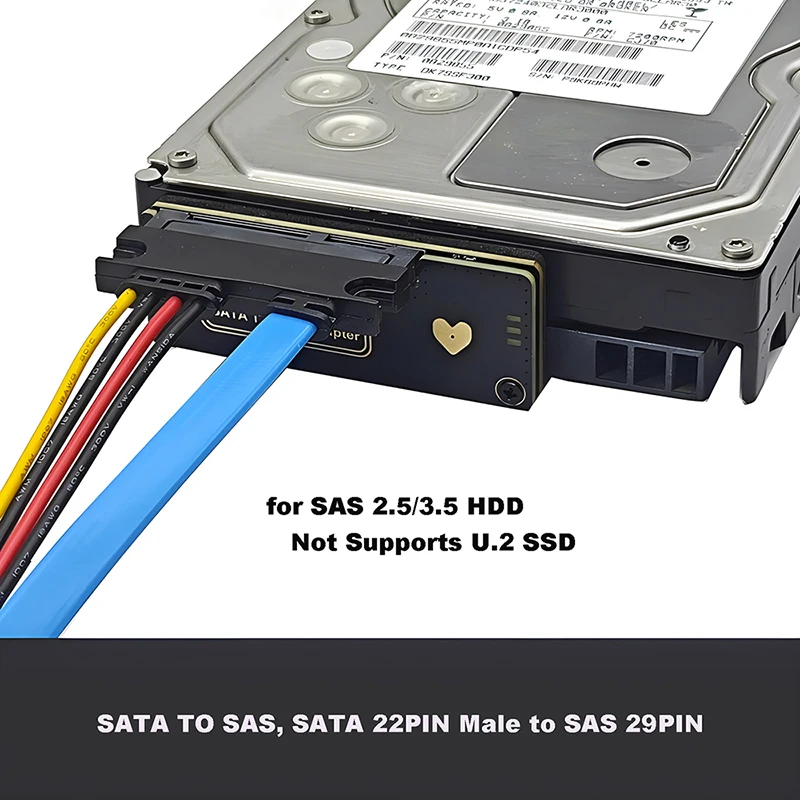 

Удлинительная карта SATA 3.0 к SAS SSD Адаптер преобразователя SATA 22PIN в SAS 29PIN Твердотельный накопитель Sata 7+15PIN Внешний соединительный кабель