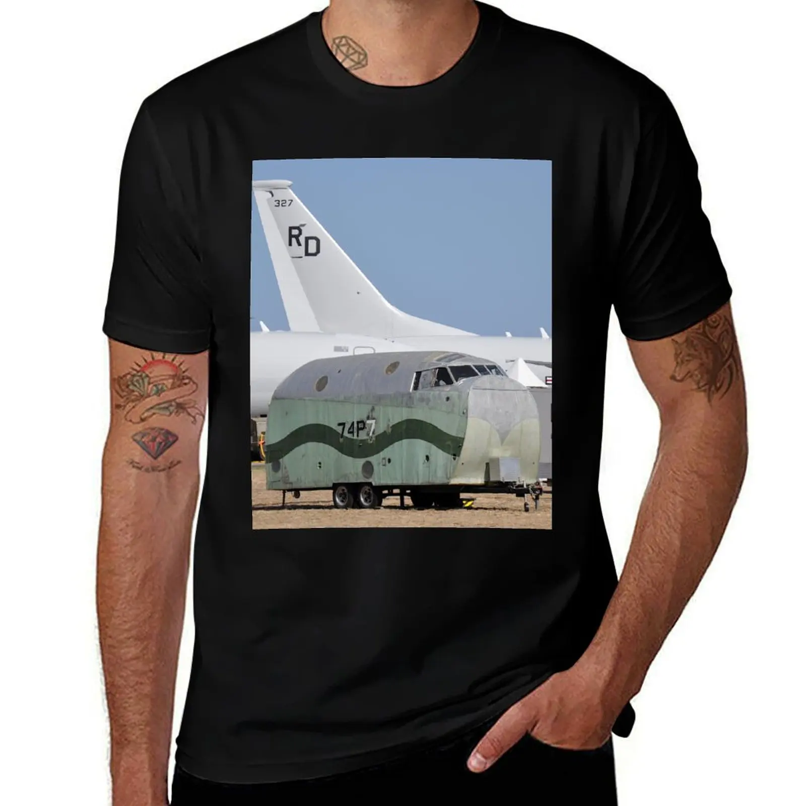 2019 Avalon Airshow- Mariner Caravan T-Shirt Basic Solid Tee for Daily Use T-Shirt