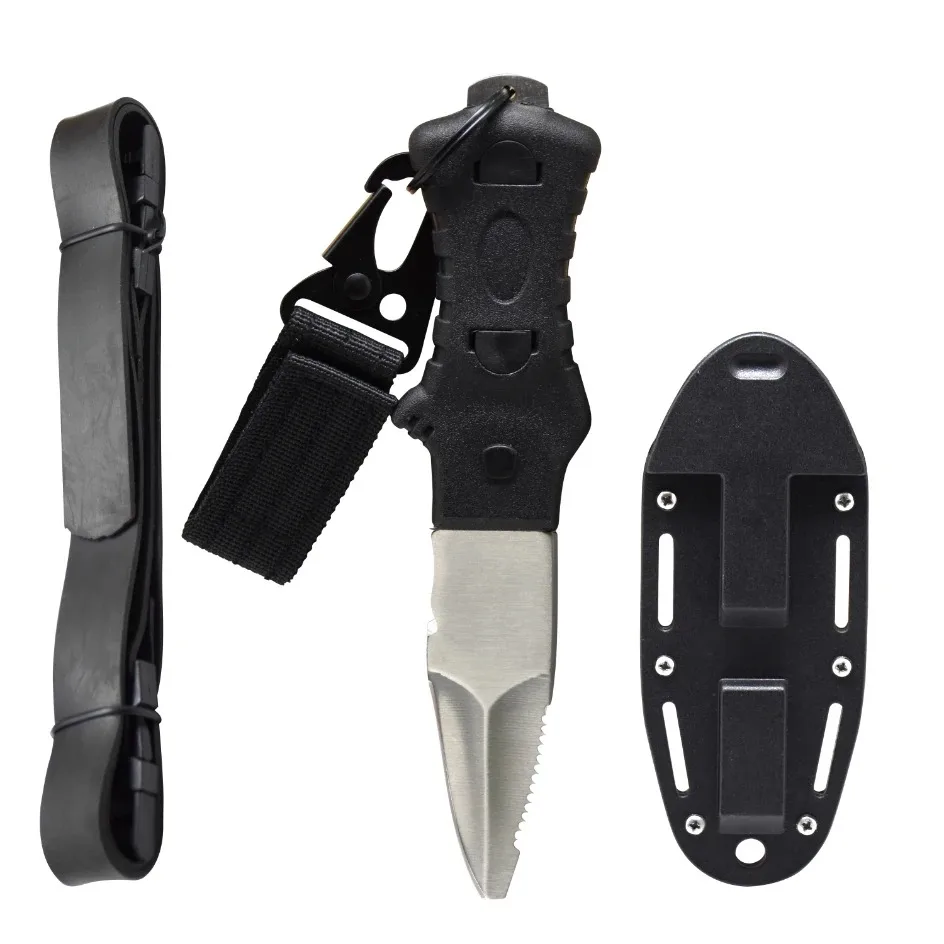 Outdoor Water Rescue Knife Spearfishing Diving Knife Stainless Steel Dive Tool Rope Cutter