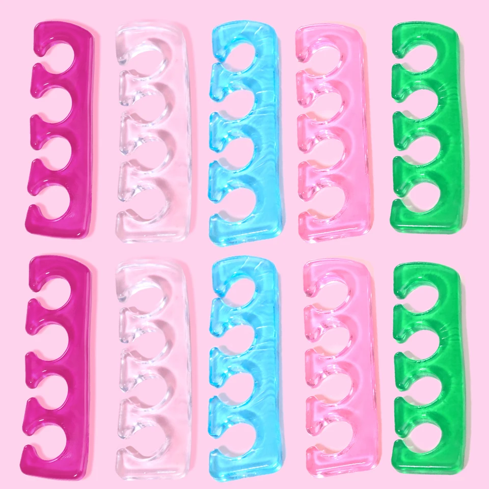 Separadores de Dedos de Silicona para Aplicación de Esmalte 2pzas Separadores Suaves de Dedos 2.6*9.2cm Espaciadores de Gel para Uñas Herramientas RT% 6