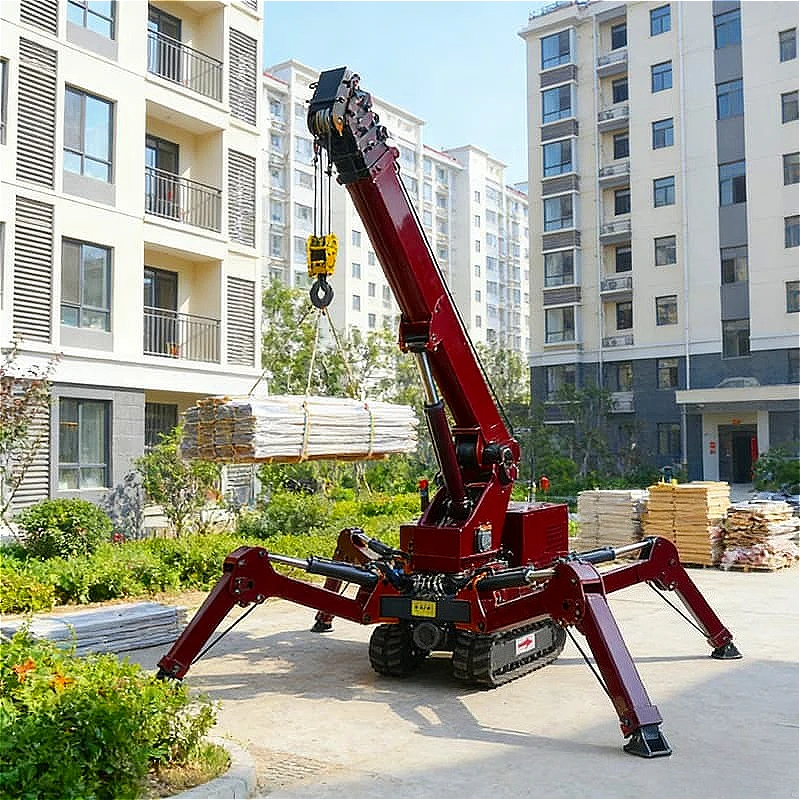 Compact Spider Crane 2.9 Ton with Rubber Tracks for Steel Structure Warehouse Roof Installation Customized High Quality Hot Sale