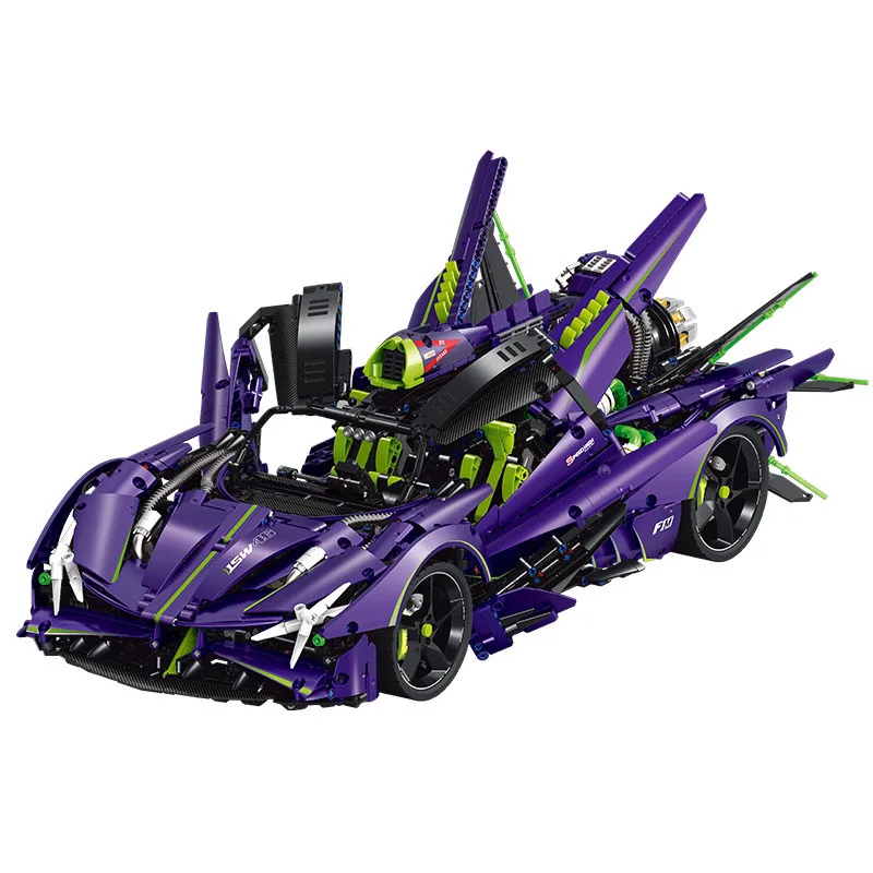 

GULY 10614 Supercar Series Electroplated Limited Edition ApolloEVOHighly Difficult Assembly Small Particle Building Block Toy