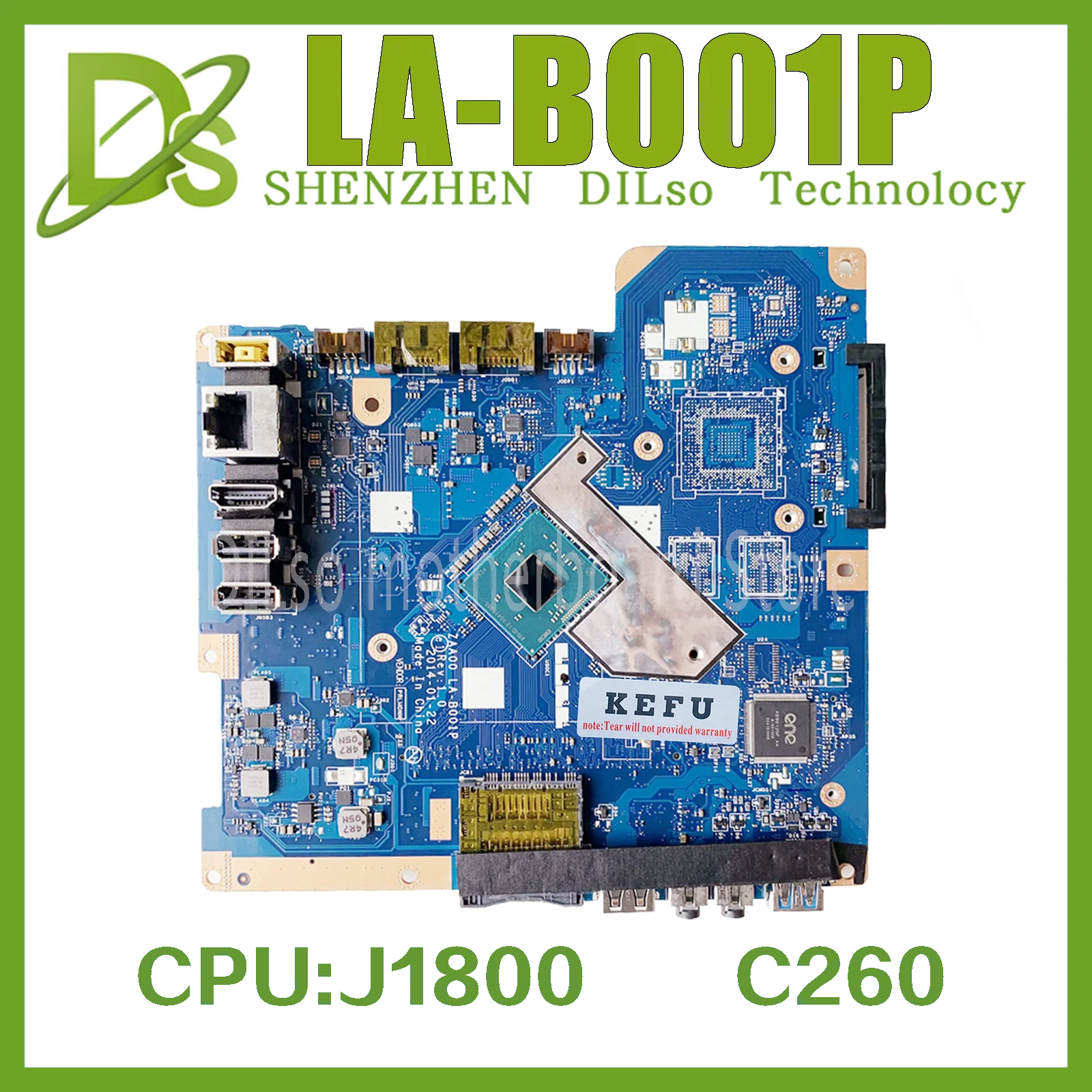 

KEFU ZAA00 LA-B001P Laptop Motherboard For Lenovo C260 AIO FUR 90007033 90007032 W/J1800 J1900 CPU MainBoard 100% Fully Tested