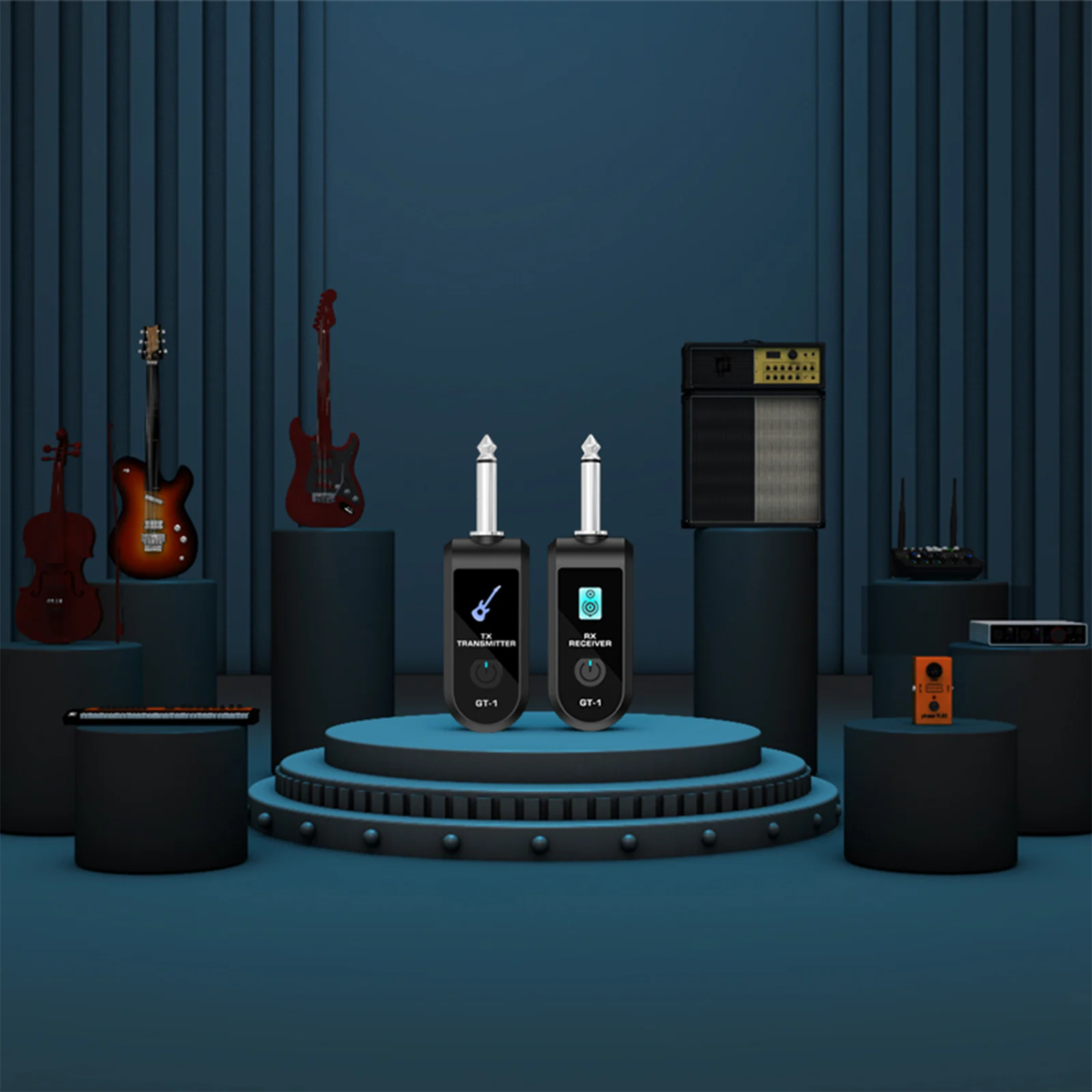 Trasmettitore e Ricevitore Audio Wireless 2.4G per Chitarra con Suono Preciso, Sistema Digitale Ricaricabile per Strumenti Elettrici