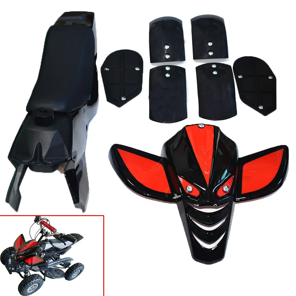 Mini ATV Plastic Cover Kit Completo, Fender Carenagens com assento do tanque de combustível para 47CC, 49CC, Kids Quad Bike, 4x4 Wheeler