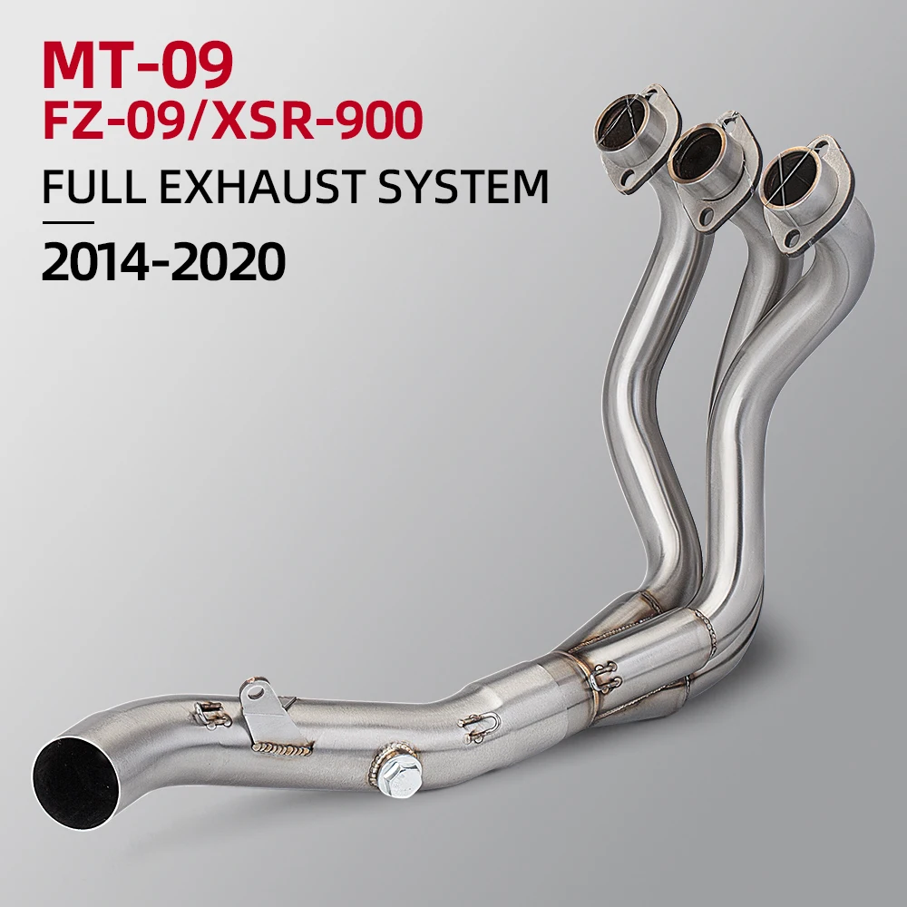 Slip On For Yamaha MT09 FZ09 xsr900 2014-2020 Motorcycle Exhaust System Modified Front Link Pipe 51mm Stainless Escape Moto Tube